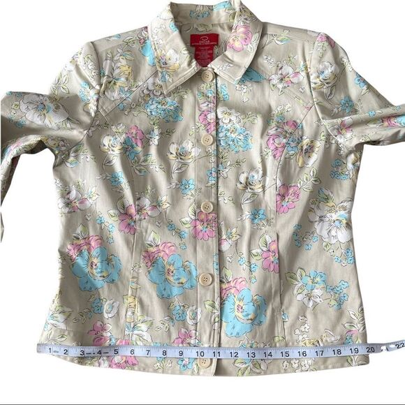 Oscar de la Renta Floral Button Down Jacket Size 12 - Picture 10 of 13